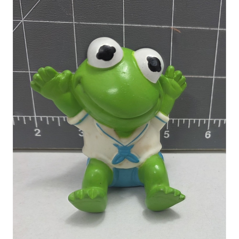 Vintage 1989 Remco Baby Kermit the Frog Muppet Babies PVC Figure Toy